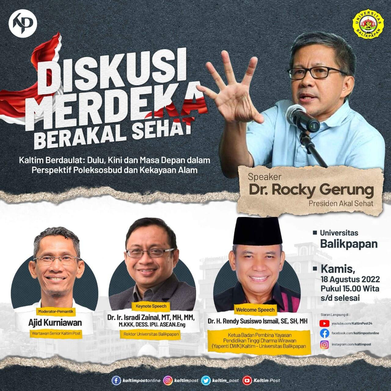 rocky gerung berkunjung ke UNIBA